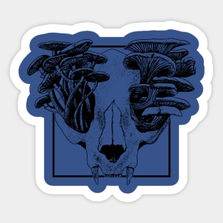 Cottagecore Aesthetic Skull Mushrooms Art Sticker